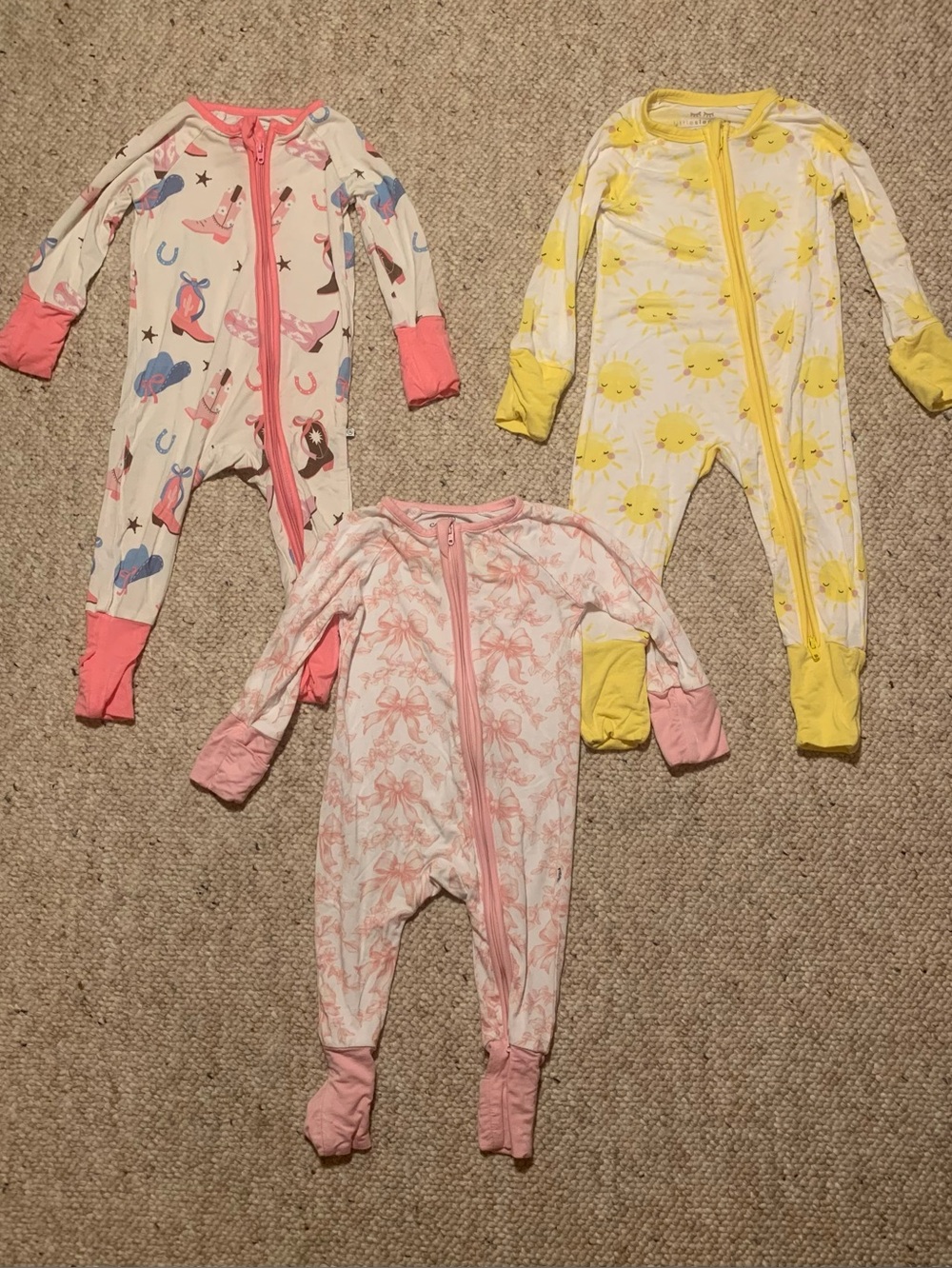 Little Sleepies & Caden Lane convertible Bamboo sleepers/playsuit size 0-3 month